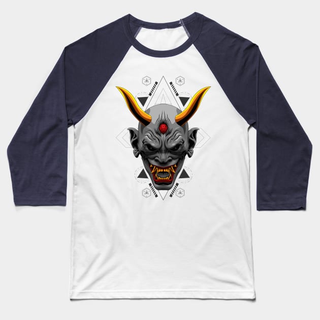 hanya oni mask Baseball T-Shirt by SHINIGAMII